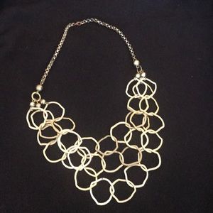 Brushed gold plated decorative necklace